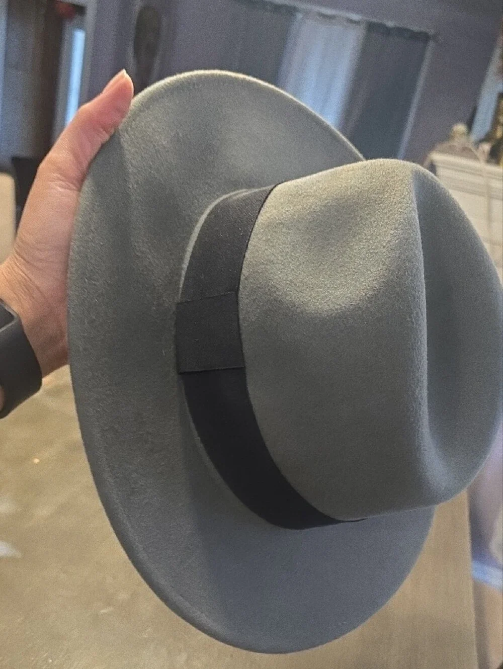 Classic Grey Felt Fedora with Black Band